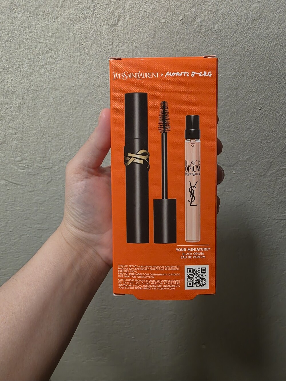 Yves Saint Laurent Black Mascara & Black Opium Scent Set - New In Orange Box